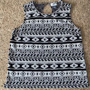 Old Navy Sleeveless, Jacquard Black and White, Size Medium